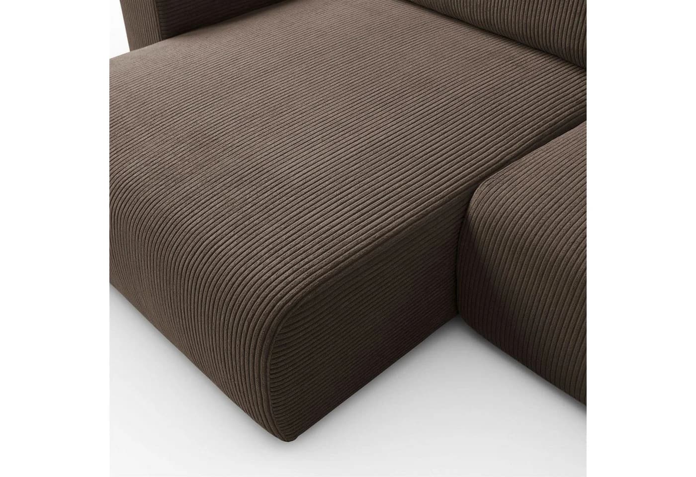 Lookway Ecksofa OPERA L-Form mit Bettfunktion und Bettkasten Braun Cord - Bild 5