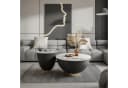 Lookway Couchtisch ESTELLE 2in1 Set Modern Marmoroptik Schwarz/Gold Bild 1