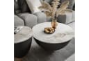 Lookway Couchtisch ESTELLE 2in1 Set Modern Marmoroptik Schwarz/Gold Bild 3