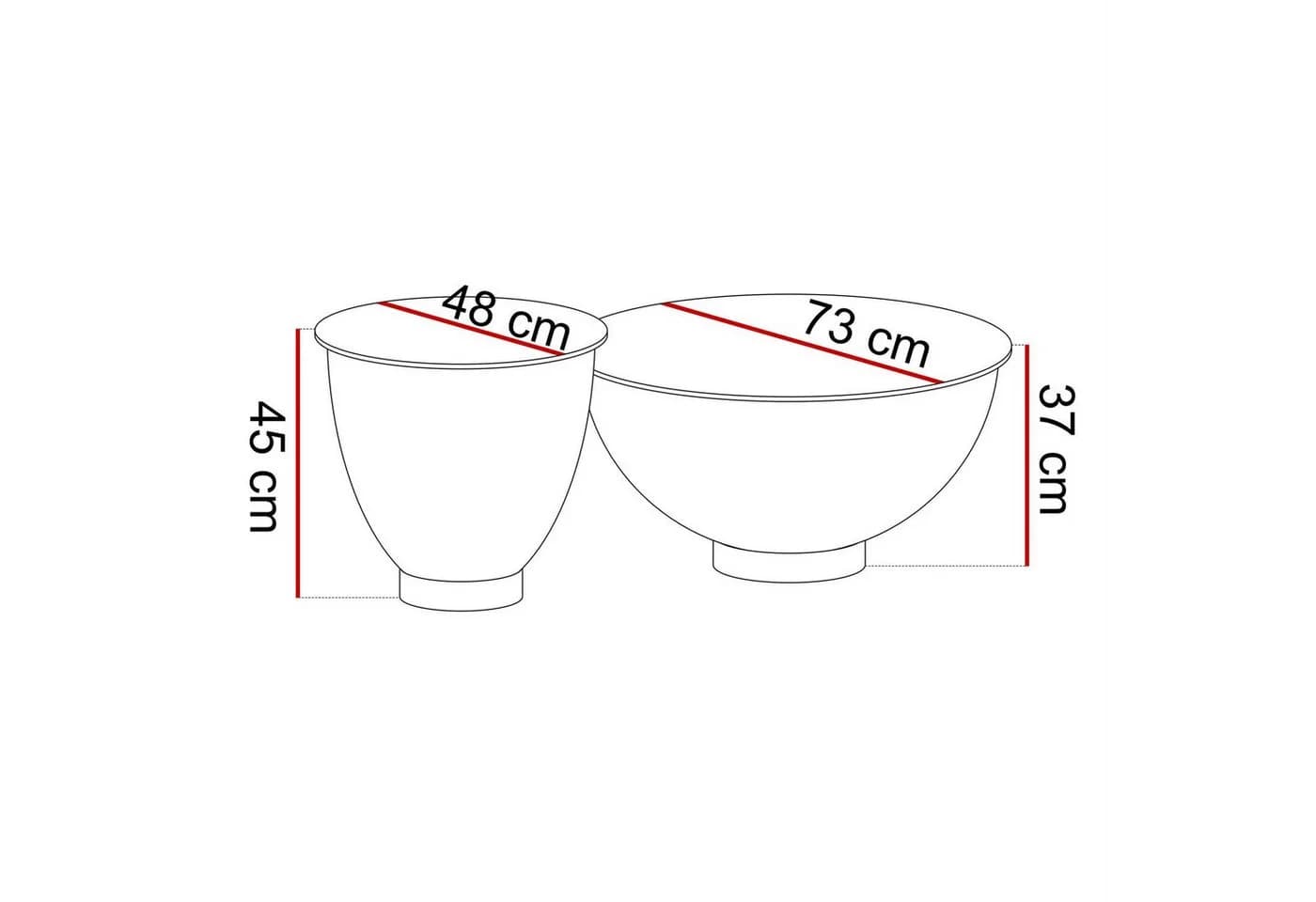 Lookway Couchtisch ESTELLE 2in1 Set Modern Marmoroptik Schwarz/Gold - Bild 4
