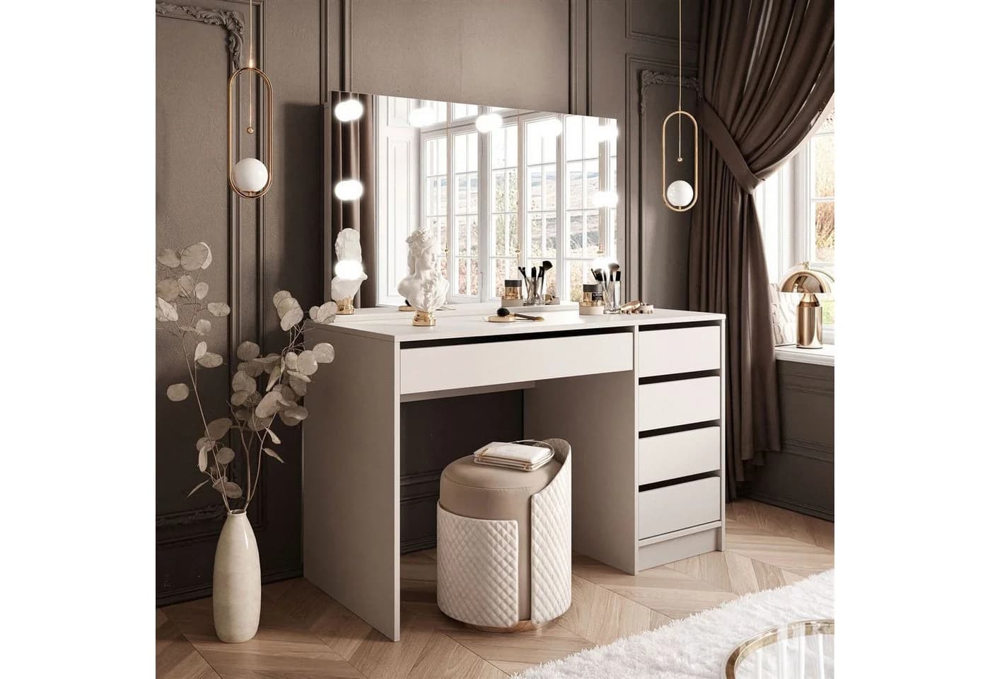Lookway Schminktisch MADA ELITE KASCHMIR mit LED Spiegel