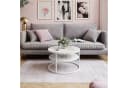 Lookway Couchtisch CIRI GLASS 60 mit weißem Gestell und Ablage Bild 1