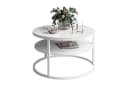 Lookway Couchtisch CIRI GLASS 60 mit weißem Gestell und Ablage Bild 2
