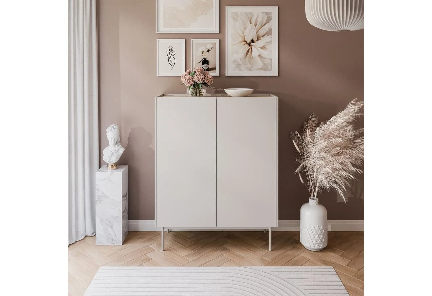 Lookway Hochkommode ESSENCE 2D Kaschmir Eiche Linea Modern - Bild 3