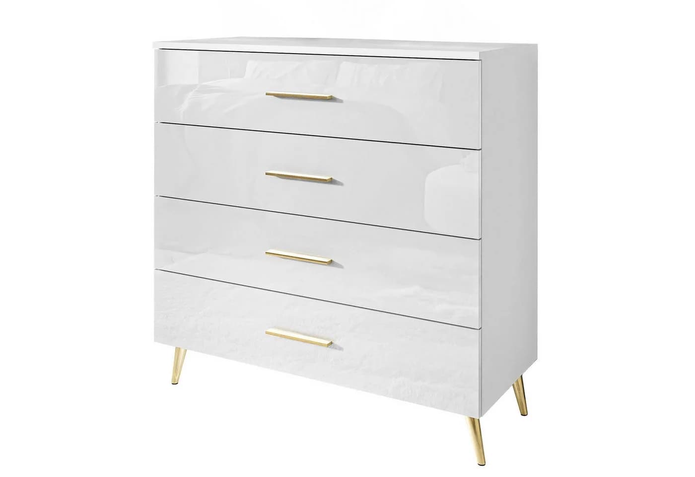 Lookway Kommode AURA 4S Weiß Hochglanz mit LED - Bild 3