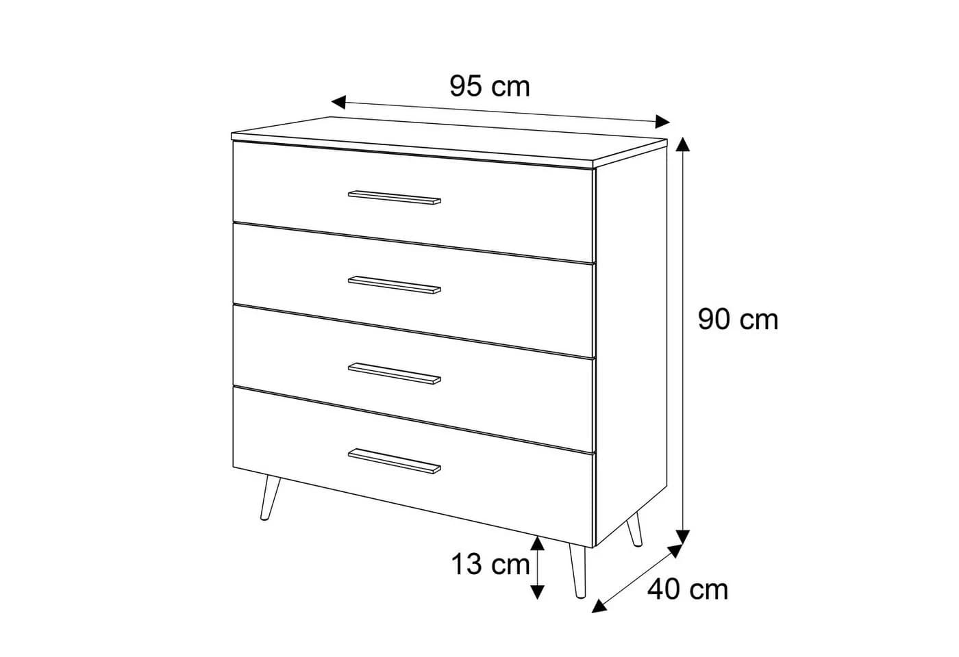 Lookway Kommode AURA 4S Weiß Hochglanz mit LED - Bild 4