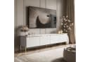 Lookway TV-Schrank CELINE GLOSS 200 Weiß Gold LED Bild 3