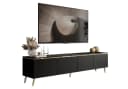 Lookway TV-Schrank CELINE Schwarz Matt mit LED-Beleuchtung und goldenen Füßen Bild 2