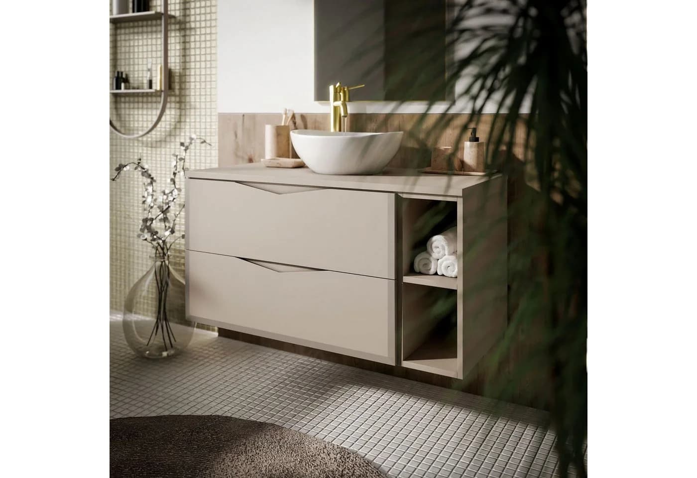 Lookway Badmöbel-Set MIRA II 80 cm Kaschmir mit Soft-Close & Waschbecken - Bild 4