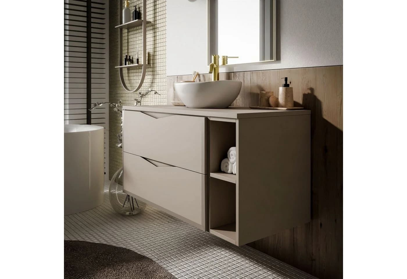 Lookway Badmöbel-Set MIRA II 80 cm Kaschmir mit Soft-Close & Waschbecken - Bild 5