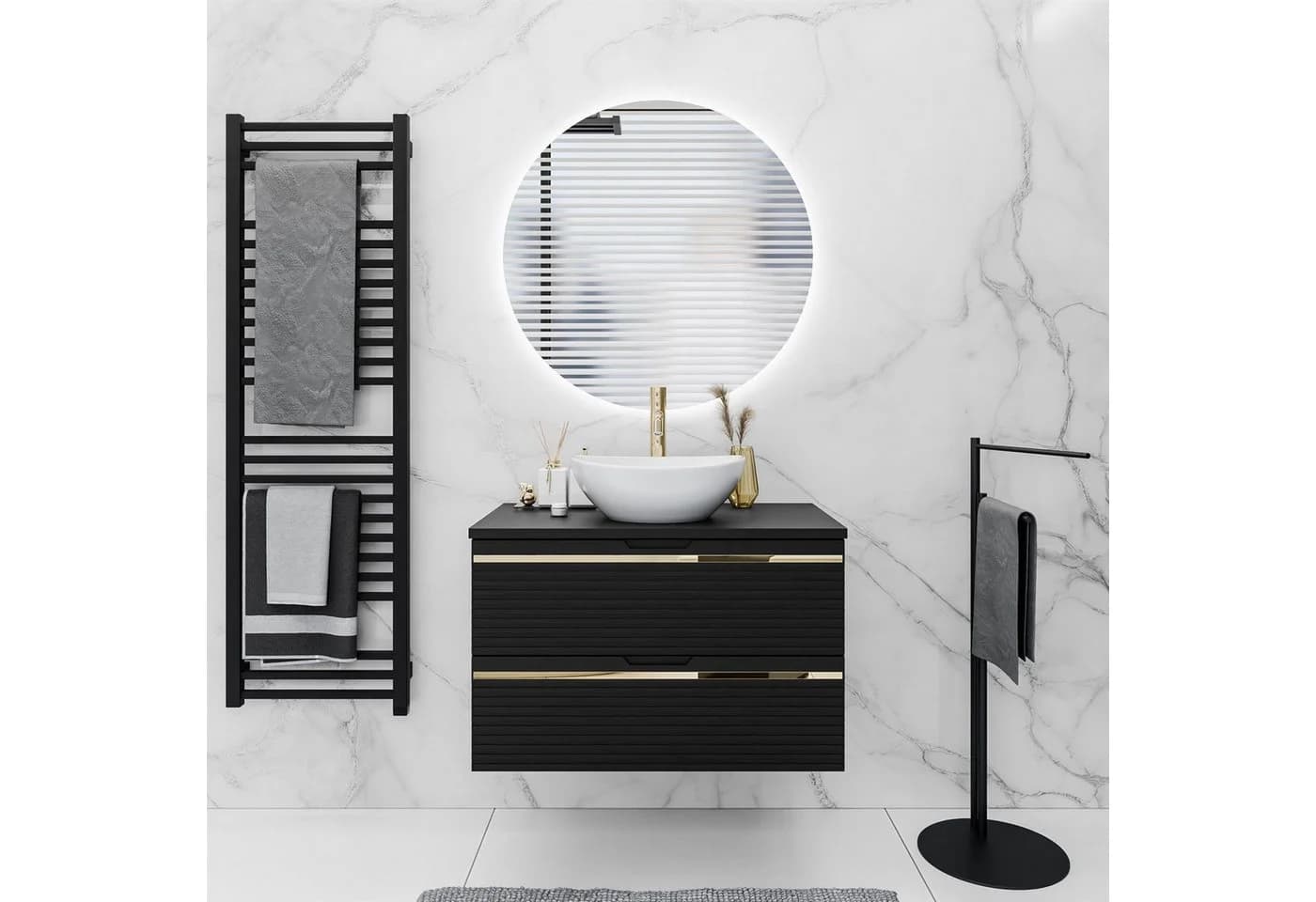 Lookway Badmöbel-Set ARTEMIS II 80 cm mit LED-Spiegel und Soft-Close
