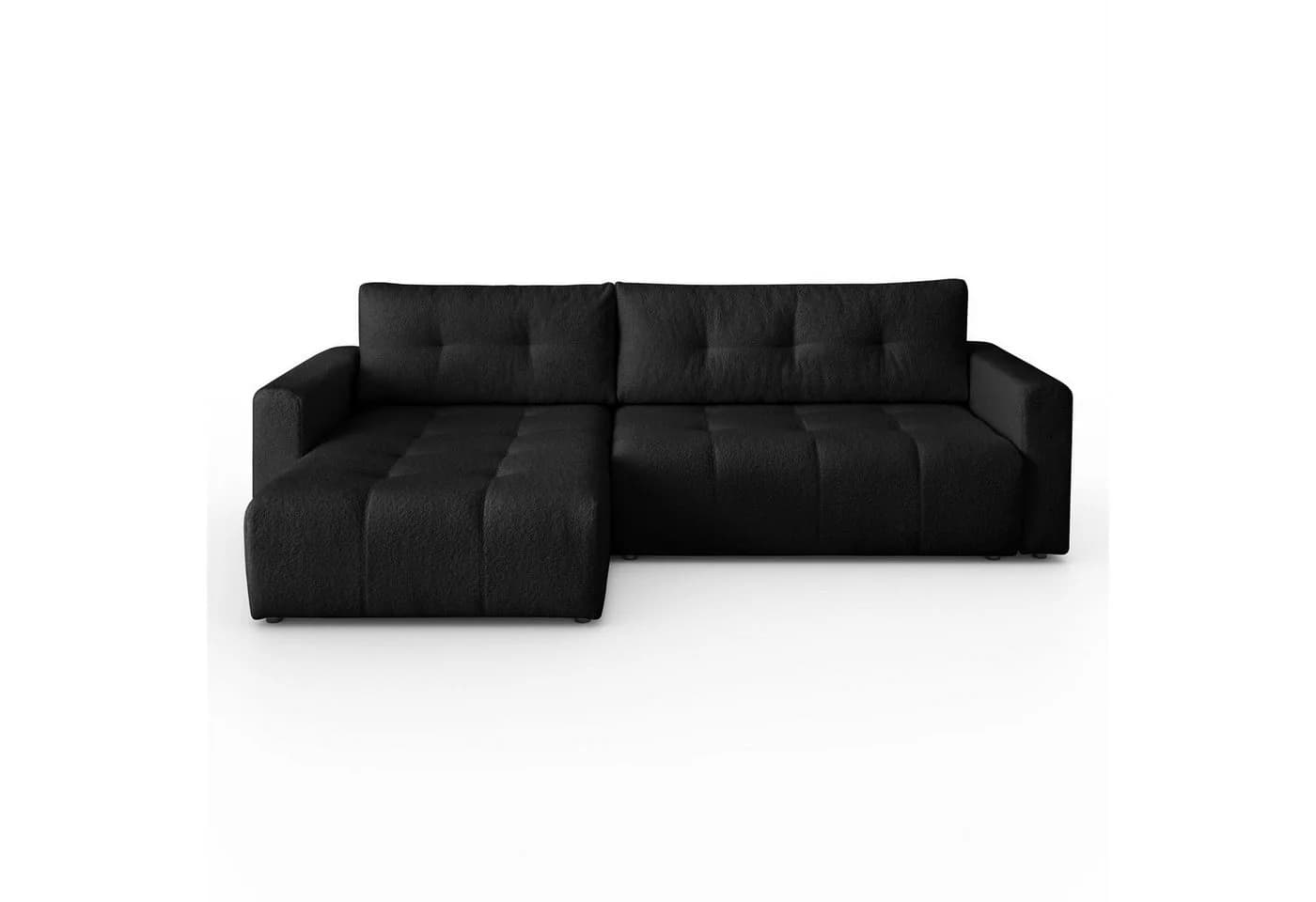 Lookway Ecksofa ASTON L-Form Schwarz mit Bettkasten und Schlaffunktion - Bild 4