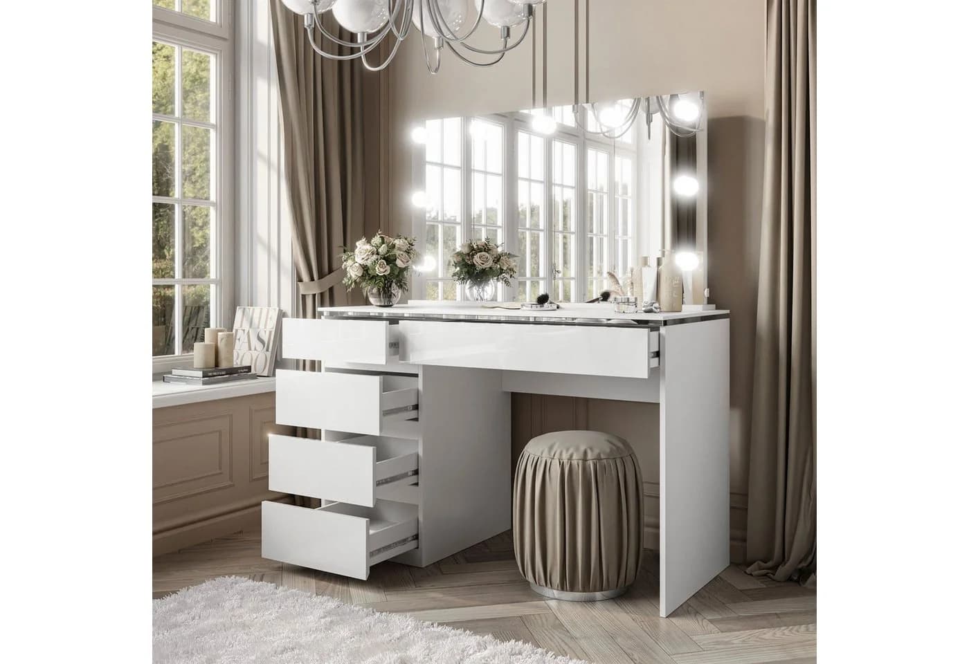 Lookway Schminktisch AURORA II SILVER ELITE mit LED-Spiegel - Bild 4