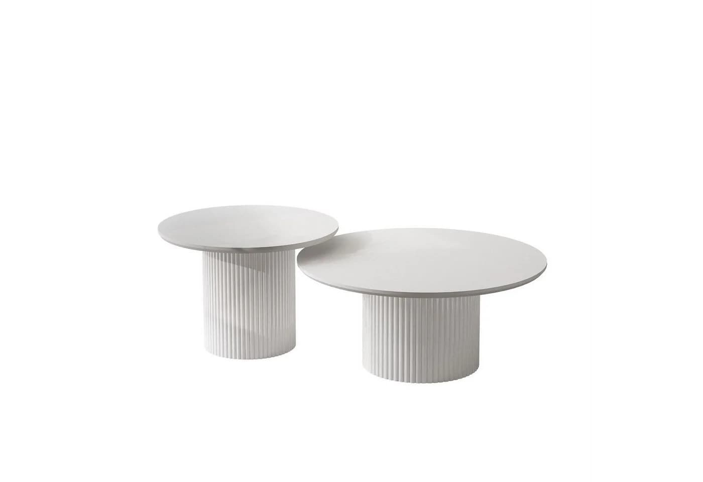 Lookway OVI Couchtisch Set 2-tlg. Weiß PVC-Furnierung Modern - Bild 5