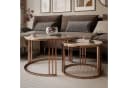 Lookway LORI 2in1 Couchtisch-Set Hochglanz Kupfer 70cm & 50cm Bild 3
