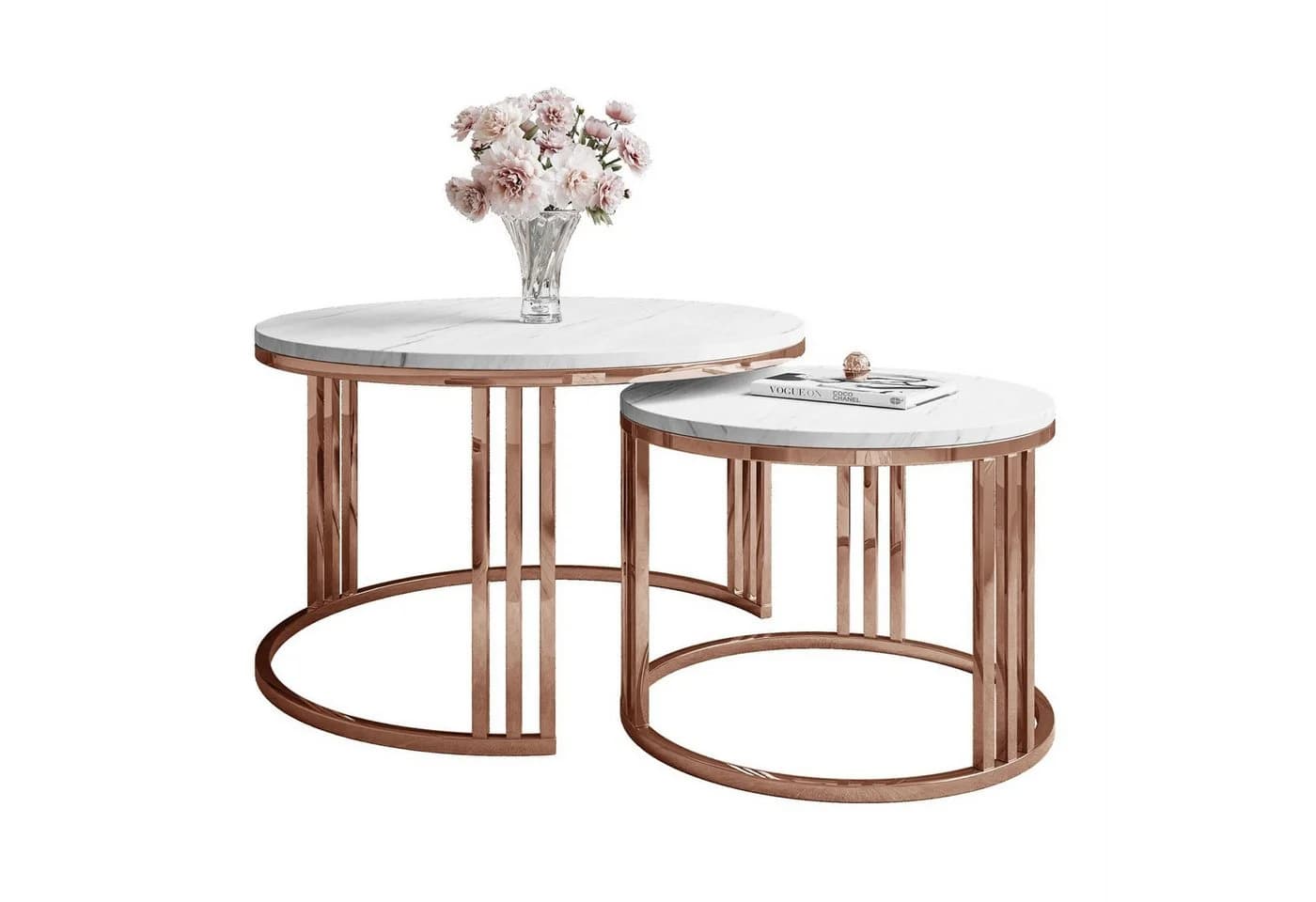 Lookway LORI 2in1 Couchtisch-Set Kupferoptik Matt - Bild 2