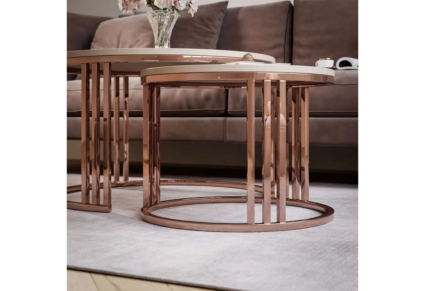 Lookway Couchtisch LORI 2in1 Set Kupfergestell - Bild 5