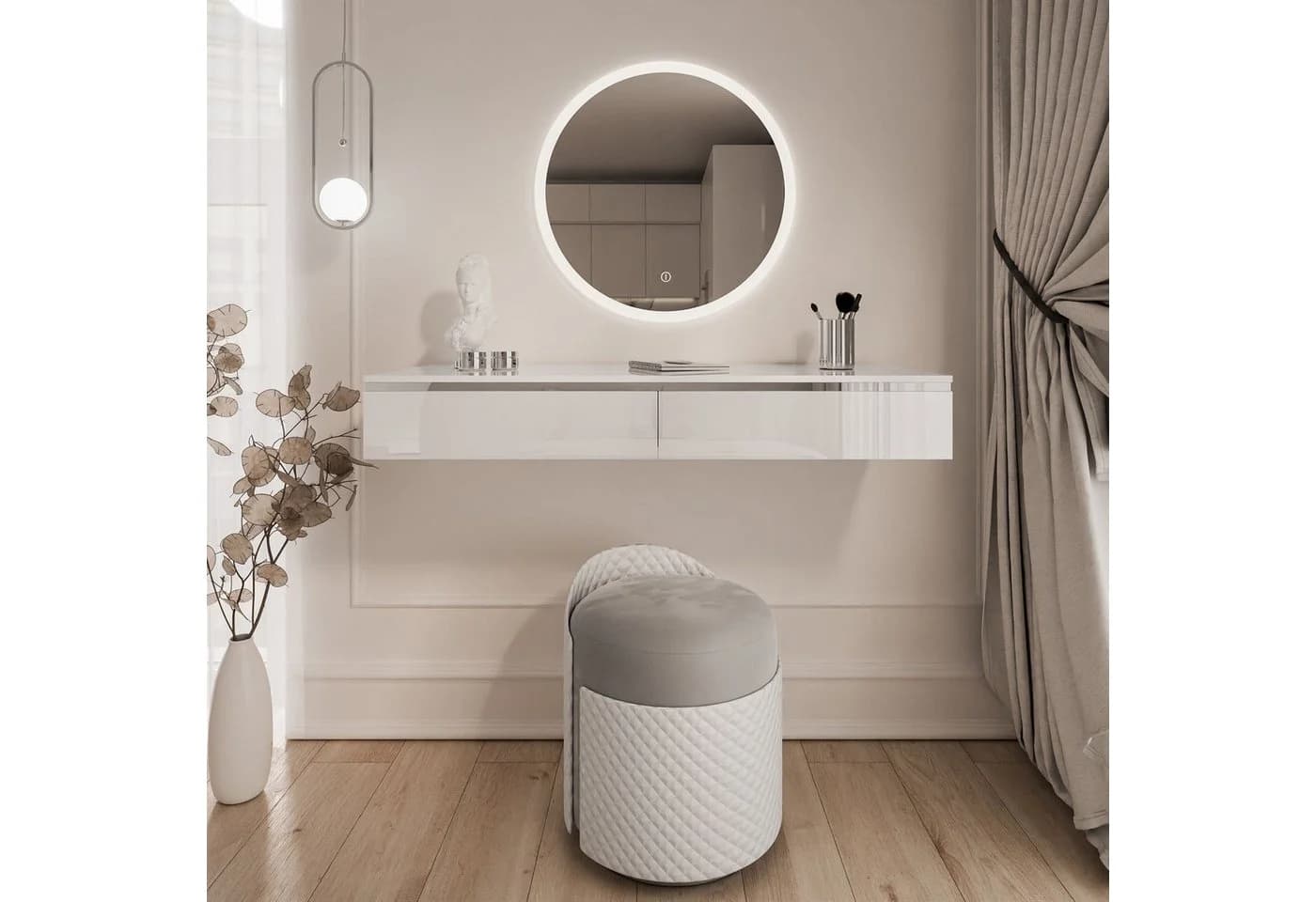 Lookway Schminktisch AURORA SILVER mit LED-Spiegel - Bild 3