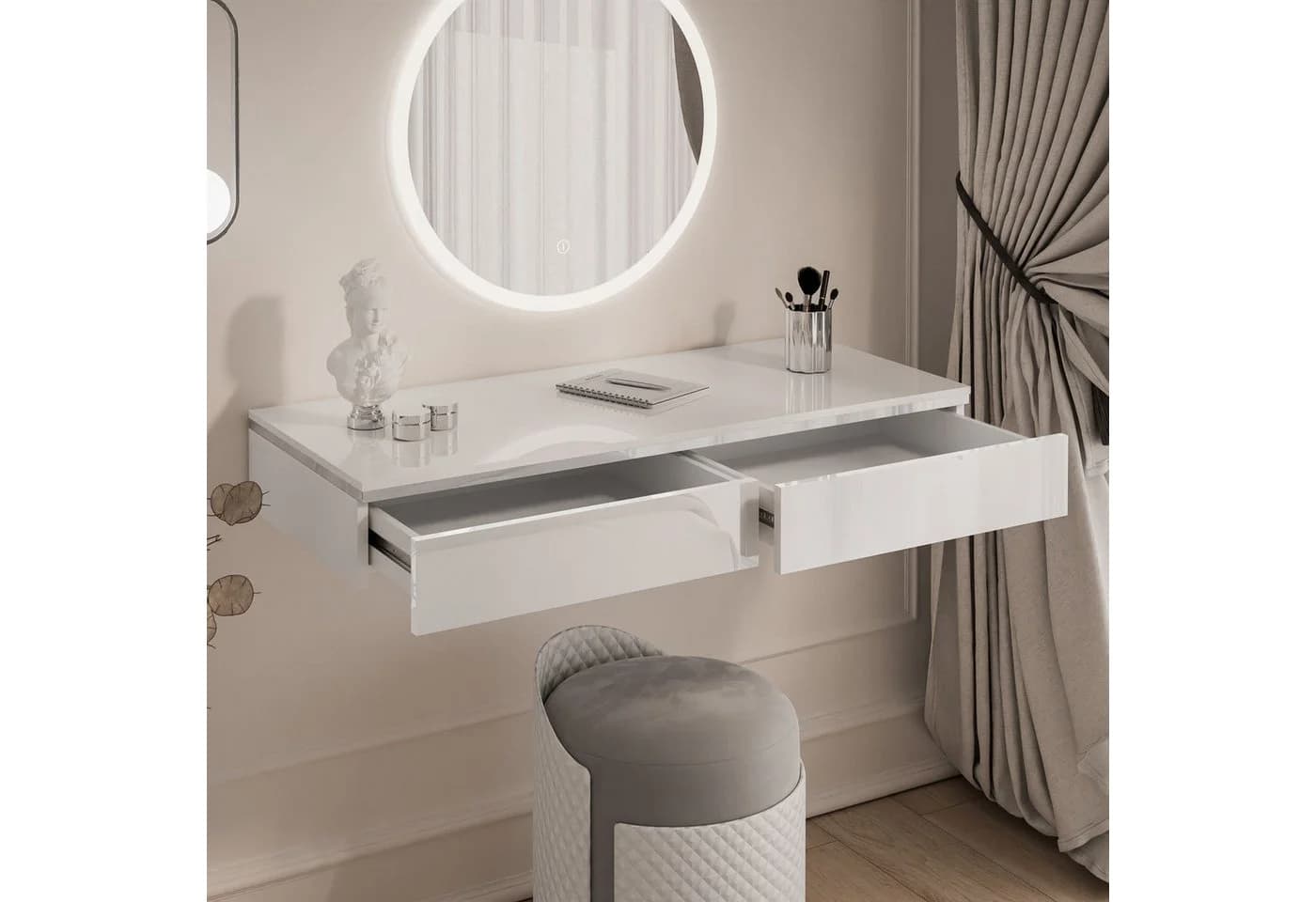Lookway Schminktisch AURORA SILVER mit LED-Spiegel - Bild 4