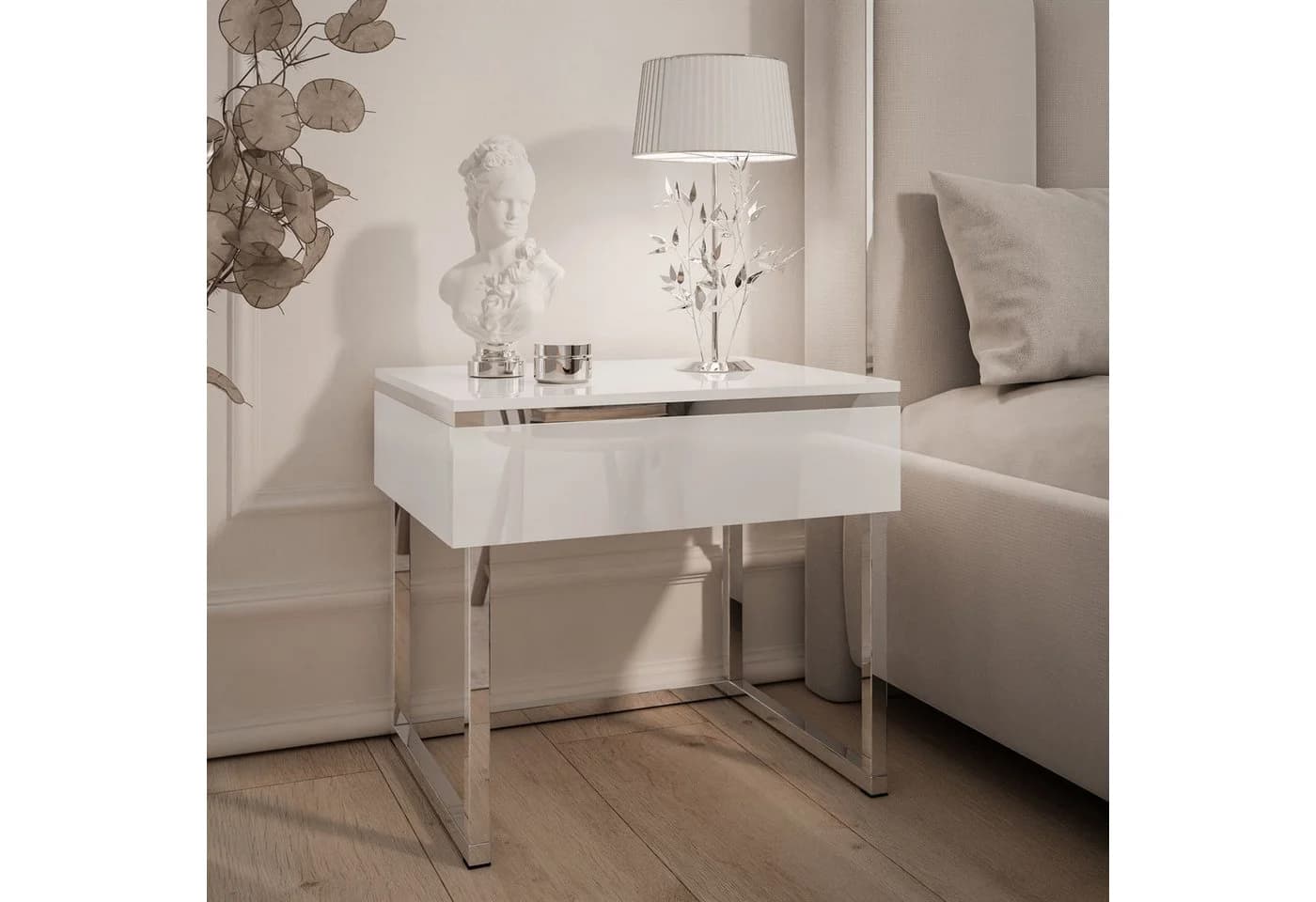 Lookway Nachttisch AURORA SILVER Silber - Bild 1