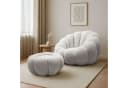 Lookway Drehsessel FLUFFY mit Fußhocker Weiß Modern Bild 1