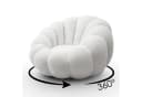 Lookway Drehsessel FLUFFY mit Fußhocker Weiß Modern Bild 4