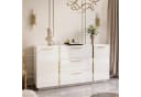 Lookway Kommode ONYX Hochglanz mit Goldgriffen Bild 1