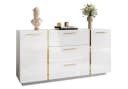 Lookway Kommode ONYX Hochglanz mit Goldgriffen Bild 2
