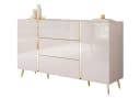Lookway Kommode ONYX Kaschmir Hochglanz mit goldenen Beinen Bild 2