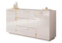 Lookway Kommode ONYX Hochglanz Weiß Gold 158 cm Bild 2