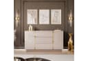 Lookway Kommode ONYX Hochglanz Weiß Gold 158 cm Bild 1