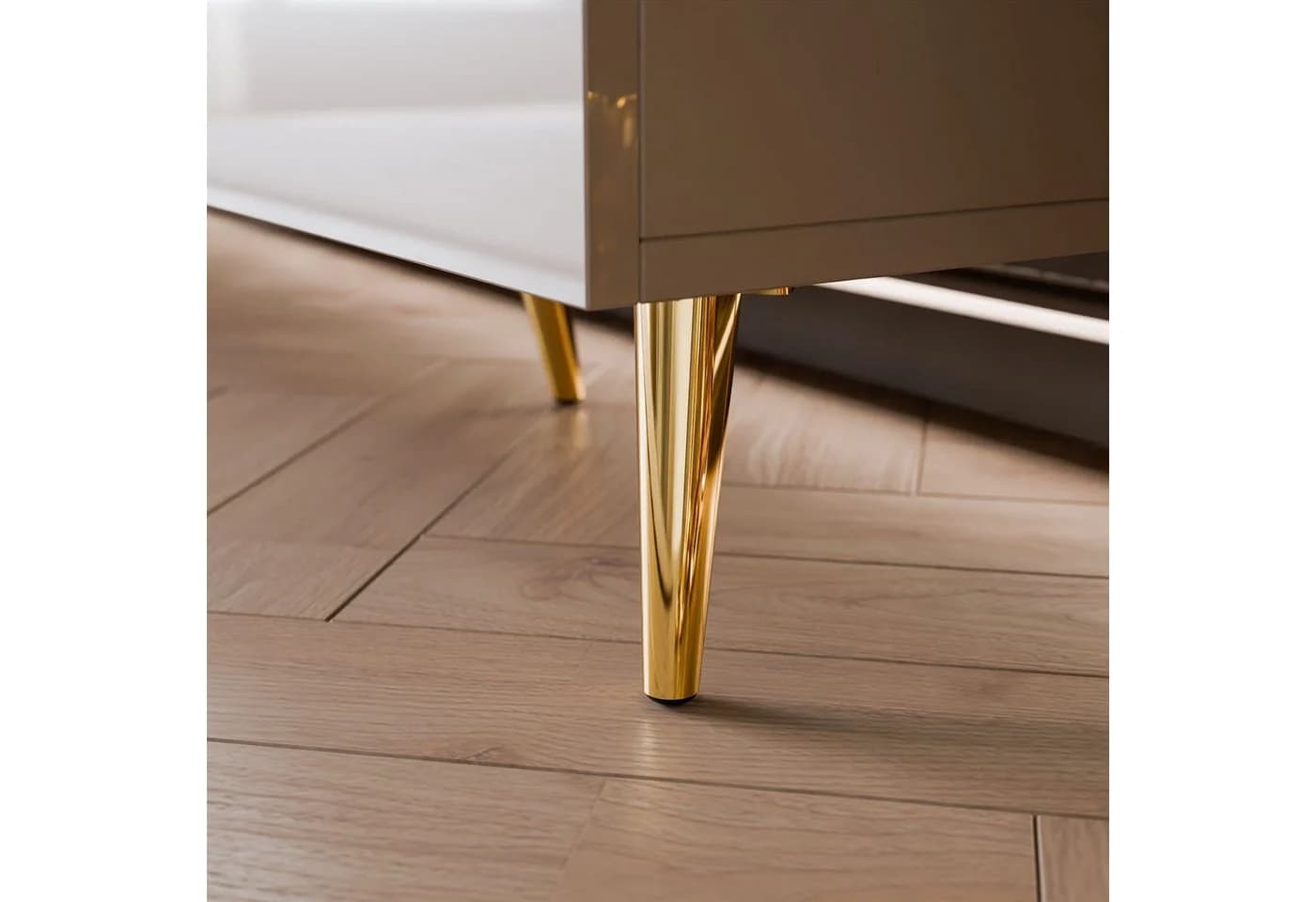 Lookway Kommode ONYX Hochglanz Kaschmir Goldene Beine - Bild 5