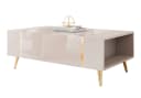 Lookway Couchtisch ONYX Kaschmir Hochglanz mit goldenen Beinen Bild 2