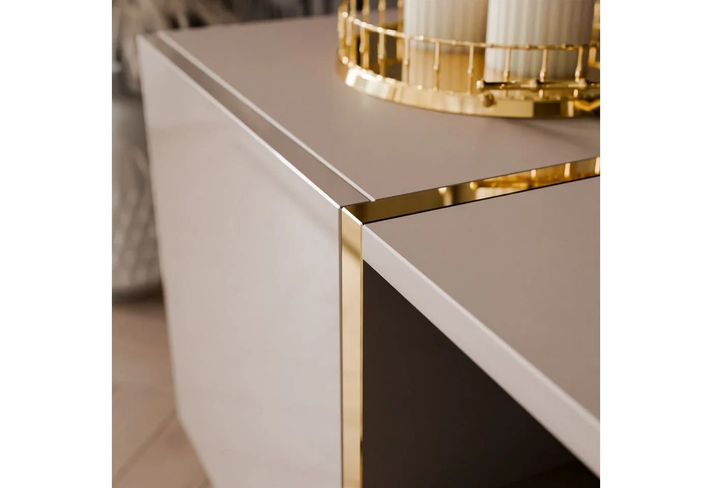 Lookway TV-Schrank ONYX Kaschmir Hochglanz mit goldenen Akzenten - Bild 4