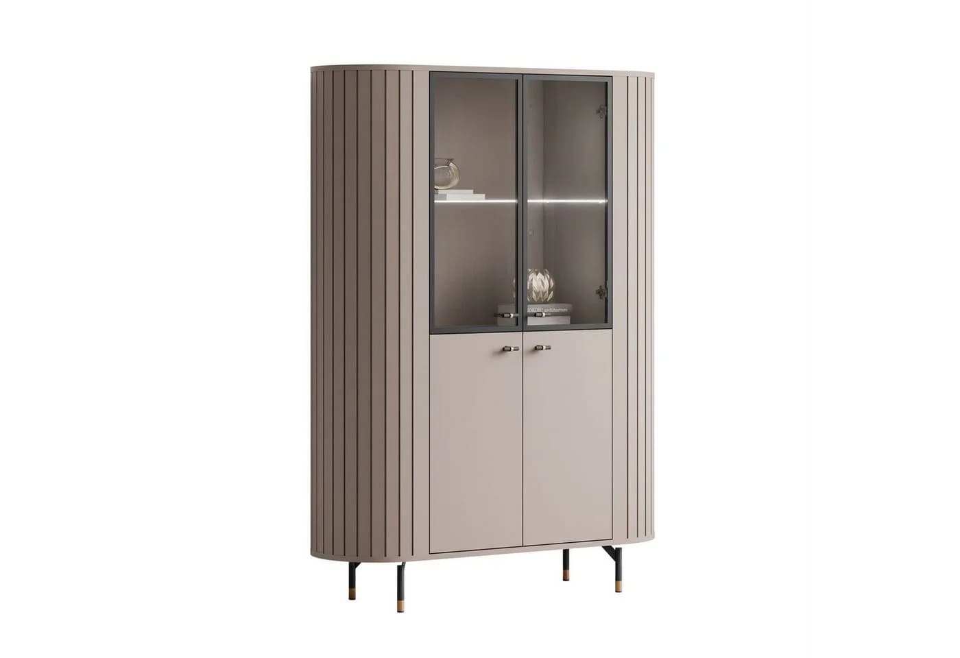 Lookway Vitrine ELODIE mit LED-Beleuchtung Schwarz/Gold - Bild 2