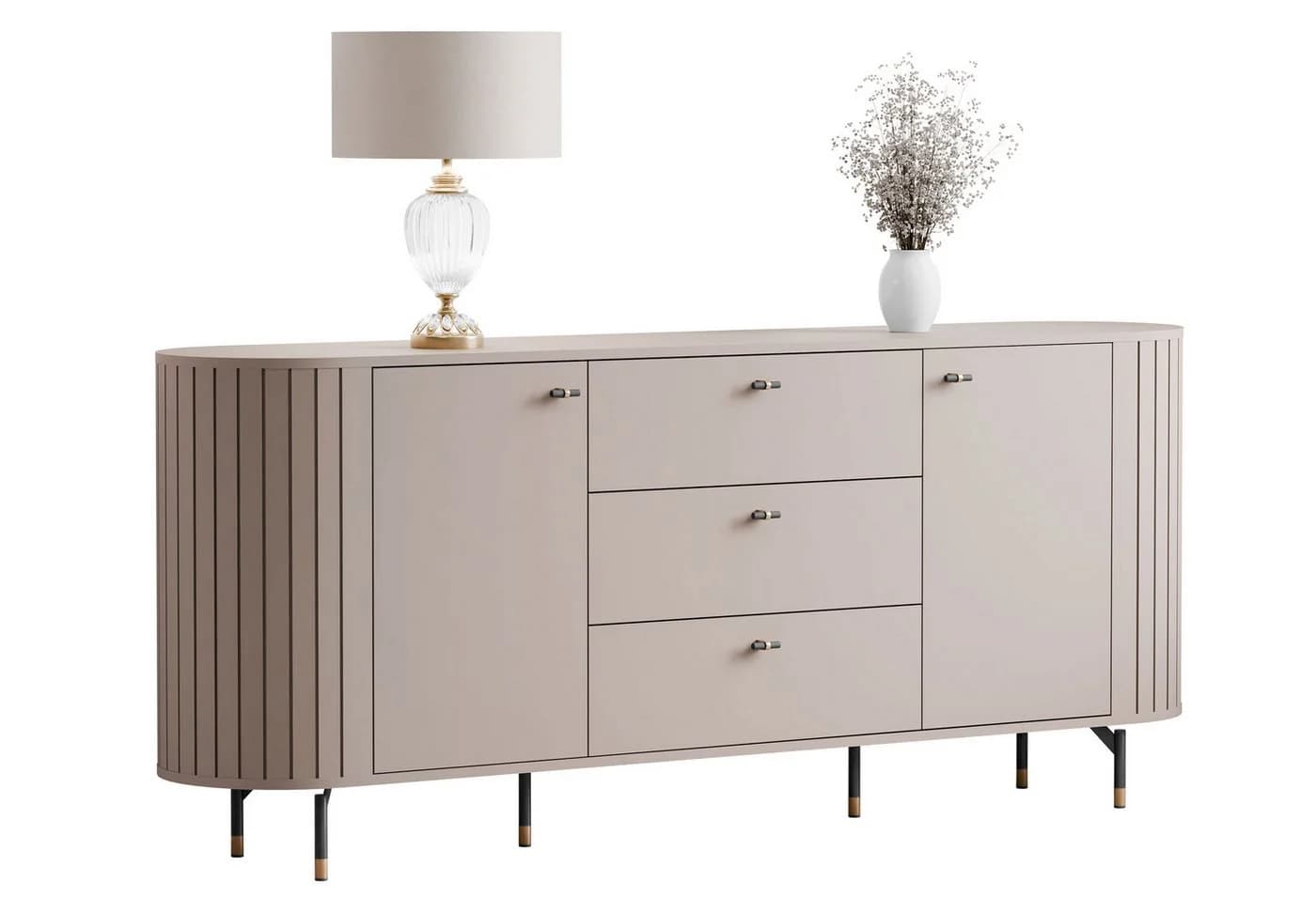 Lookway Kommode ELODIE 190 Schwarz/Kaschmir mit Soft-Close - Bild 2