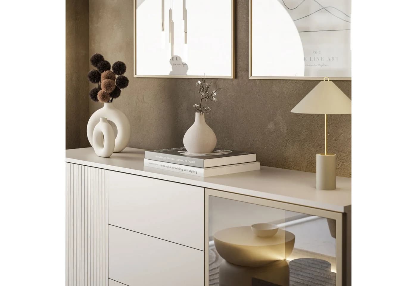 Lookway Kommode ECLIPSE Kaschmir mit LED-Beleuchtung und 3D-Lamellenfront - Bild 5