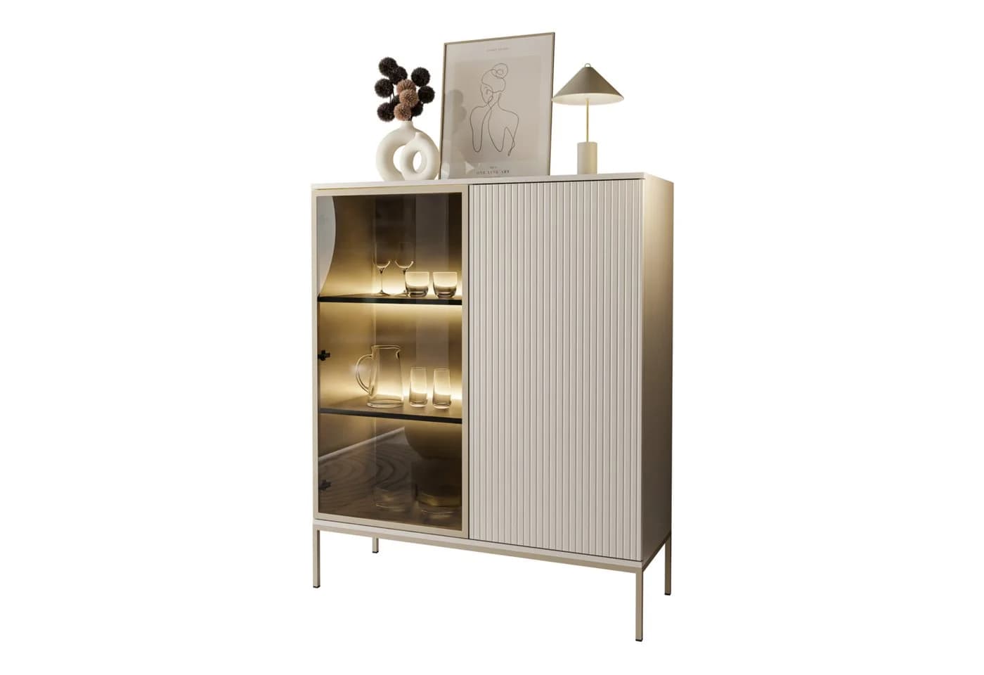 Lookway Vitrine ECLIPSE WT104 Kaschmir LED-Beleuchtung - Bild 2