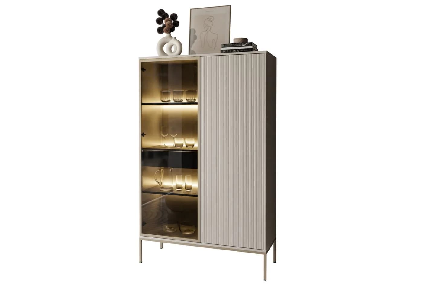 Lookway Vitrine ECLIPSE Kaschmir mit LED-Beleuchtung - Bild 2