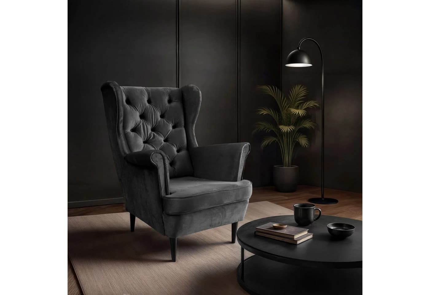 Lookway Relaxsessel TEDDI II Grau Skandinavischer Polstersessel