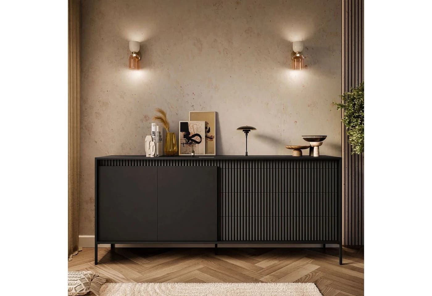 Lookway Kommode YASUMI 2D3S Sideboard mit 2 Türen und 3 Schubladen - Bild 3