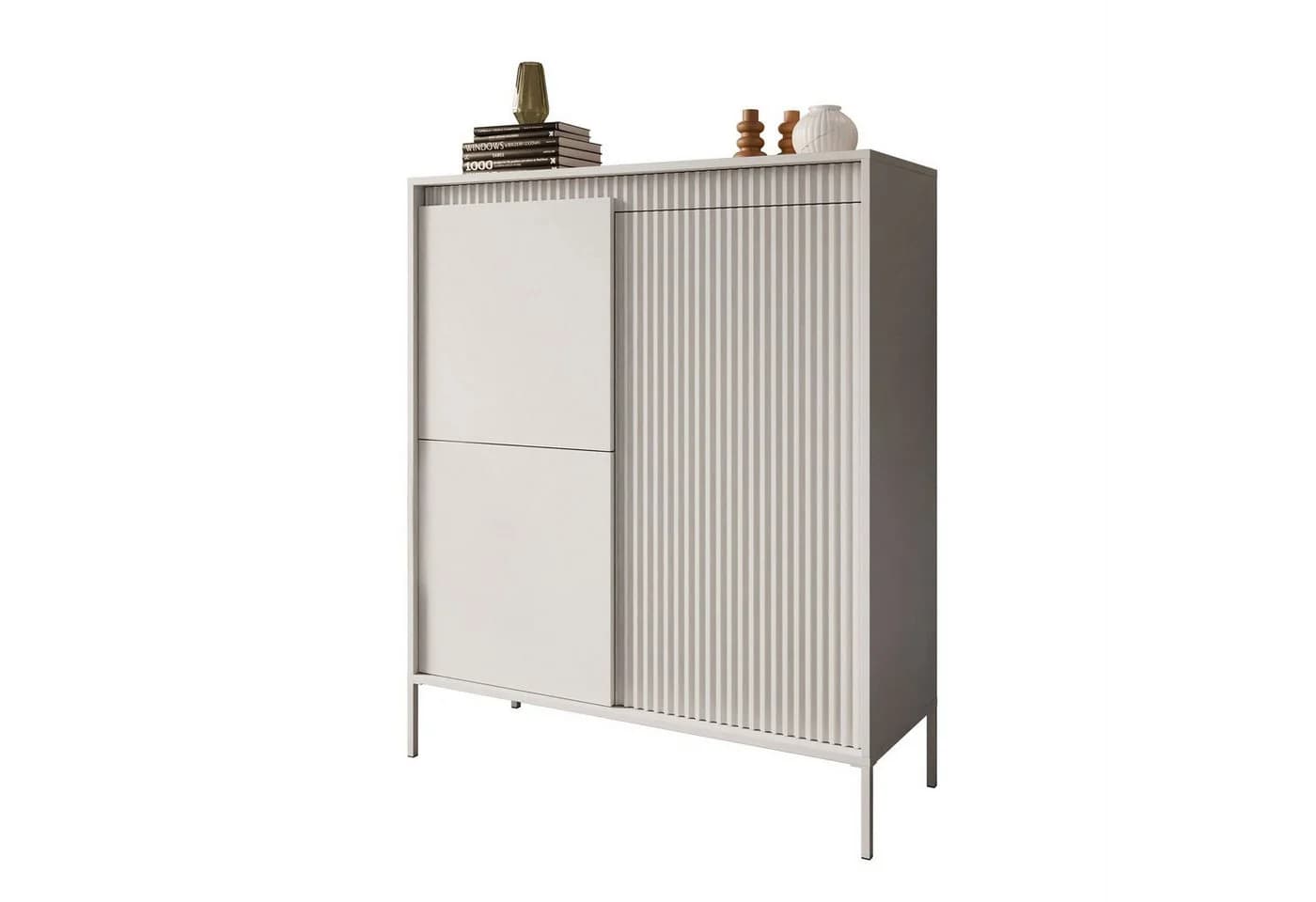 Lookway Kommode YASUMI 3D mit 3 Türen Beige Modern - Bild 2