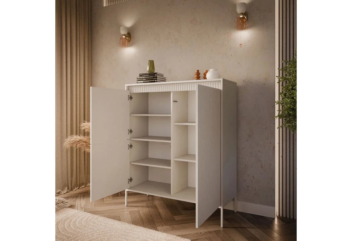 Lookway Kommode YASUMI 3D mit 3 Türen Beige Modern - Bild 3