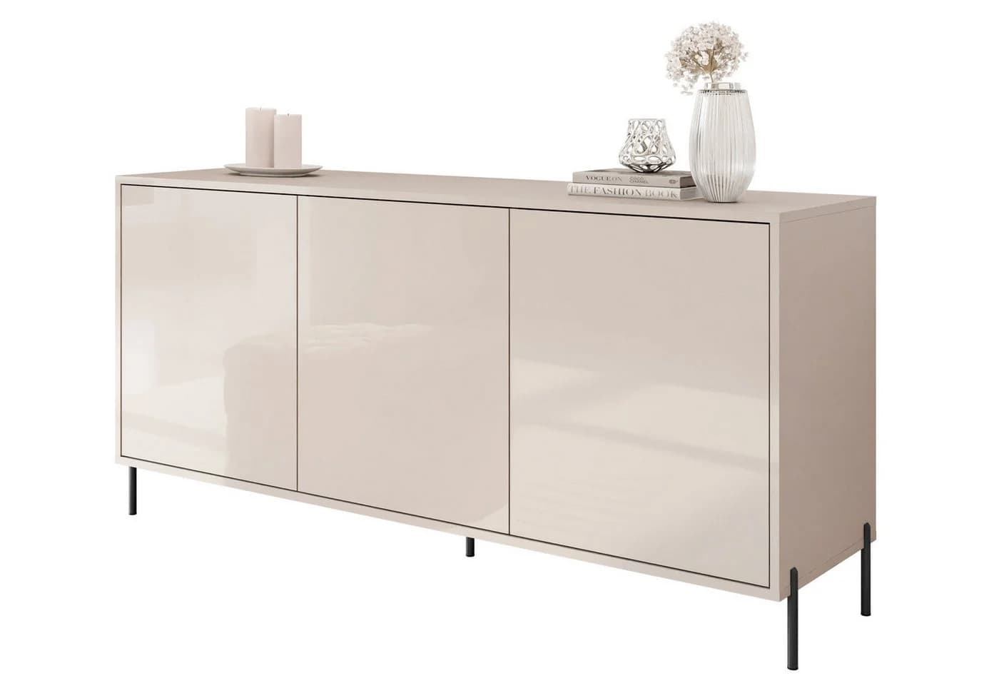 Lookway Kommode SANAYI Kaschmir Hochglanz Push-to-Open - Bild 2