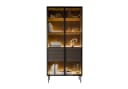 Lookway Glasvitrine LINEA LOFT mit LED-Beleuchtung und Schubladen Braun/Schwarz Bild 2