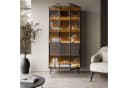 Lookway Glasvitrine LINEA LOFT mit LED-Beleuchtung und Schubladen Braun/Schwarz Bild 3