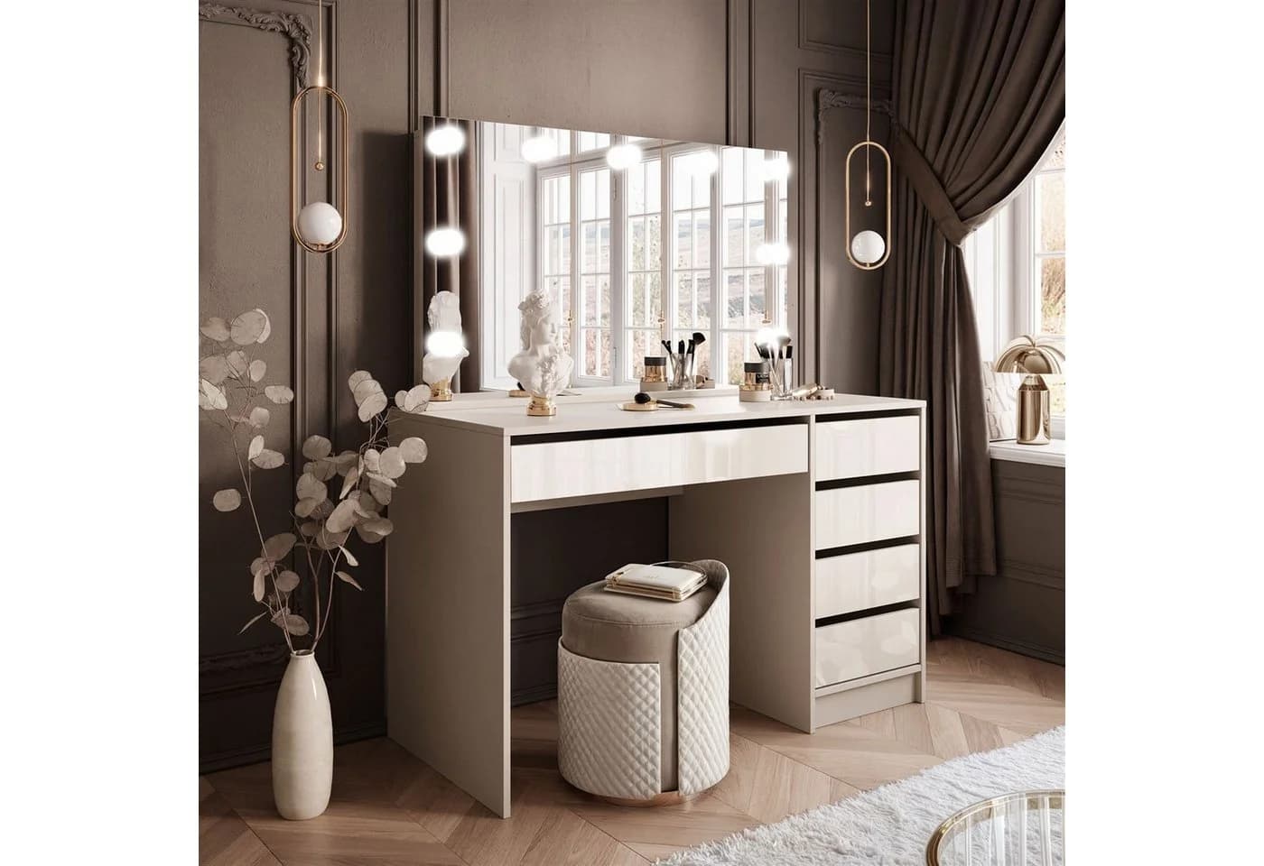 Lookway Schminktisch MADA ELITE KASCHMIR mit LED Spiegel