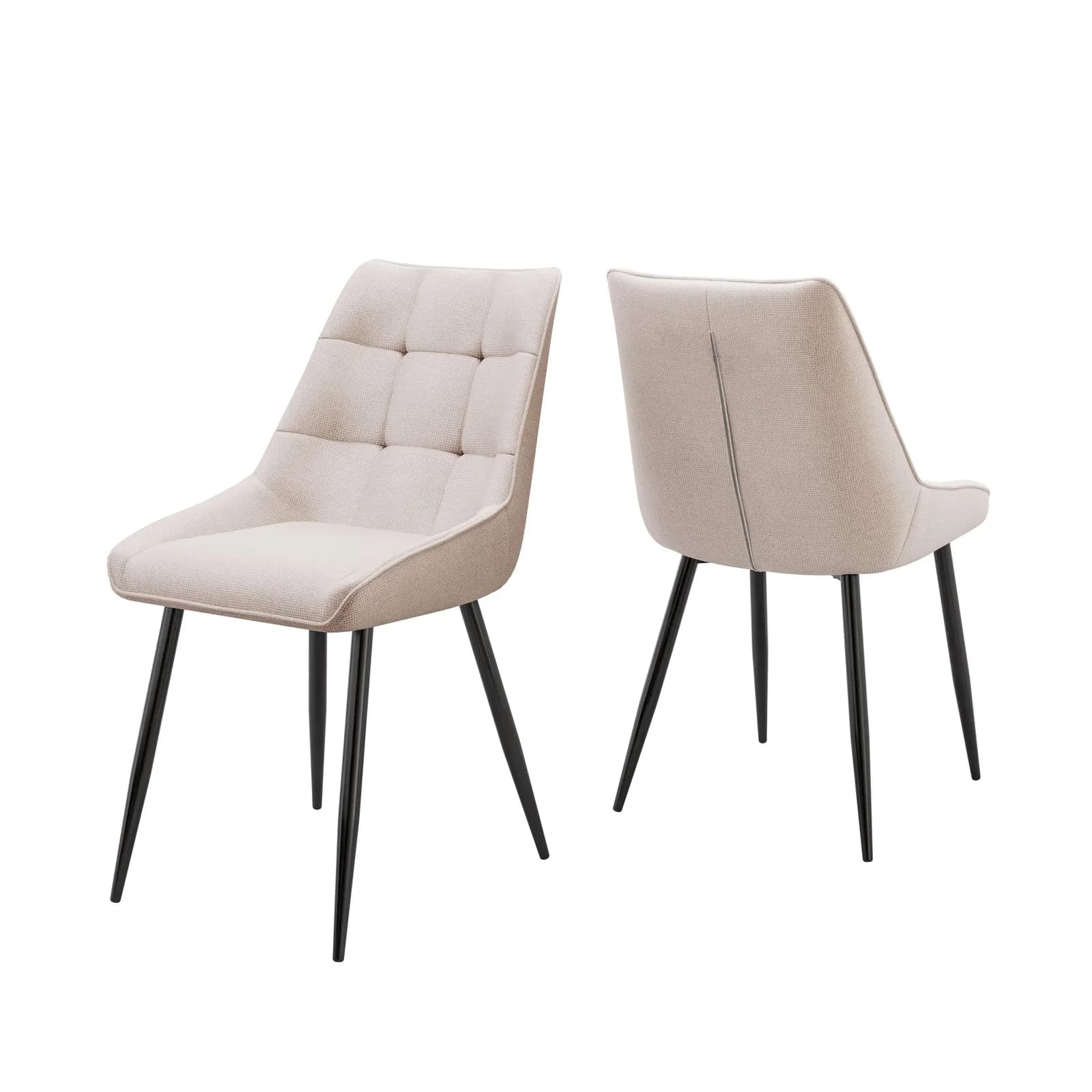 Lookway Polsterstuhl ESME Beige/Grau mit Steppung