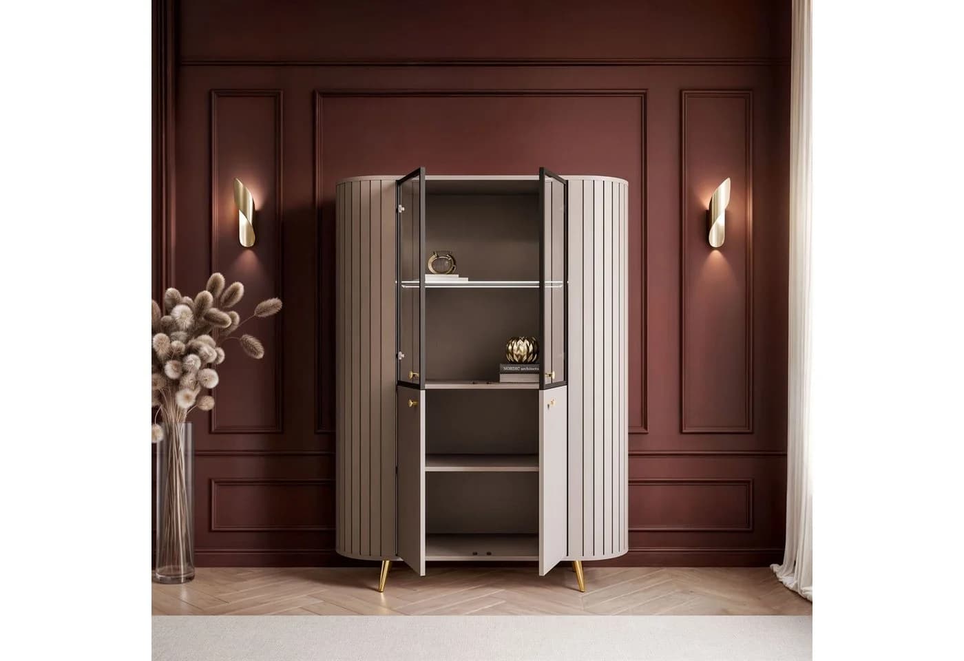 Lookway Standvitrine ELODIE II mit Glastüren und LED-Beleuchtung - Bild 3