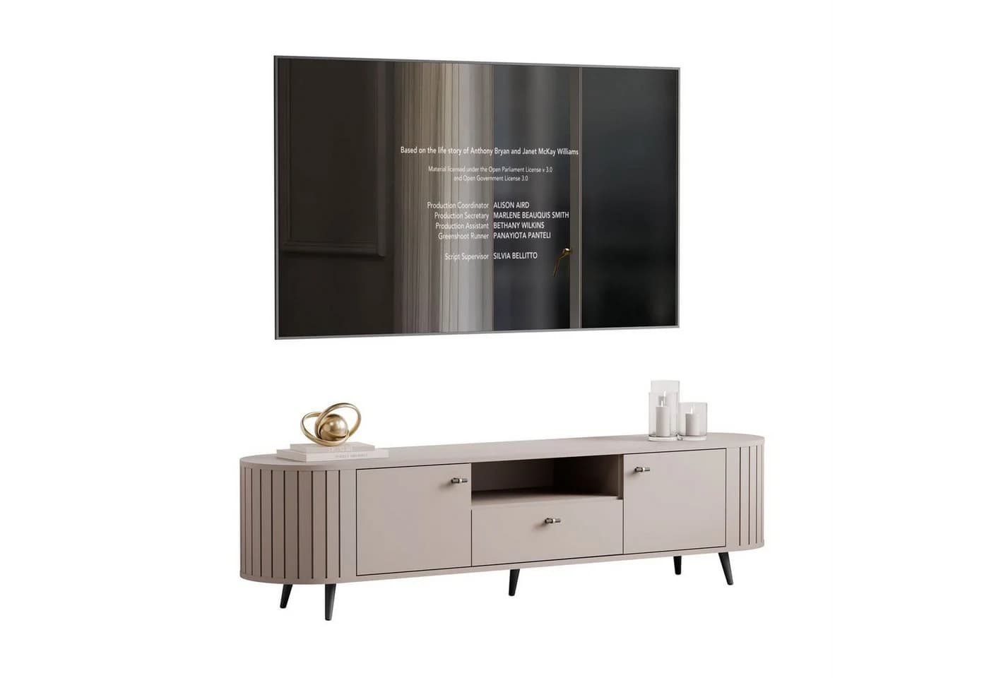 Lookway TV-Schrank ELODIE II mit Schublade Schwarz/Kaschmir - Bild 2